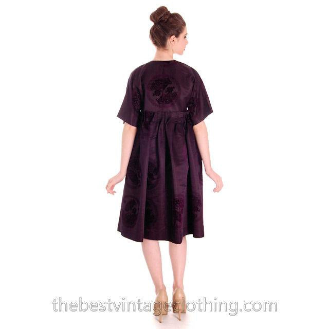 Vintage Aubergine Silk Evening Coat Created 1960s of Antique Fabric Provenance S Cart2cart The Best Vintage Clothing