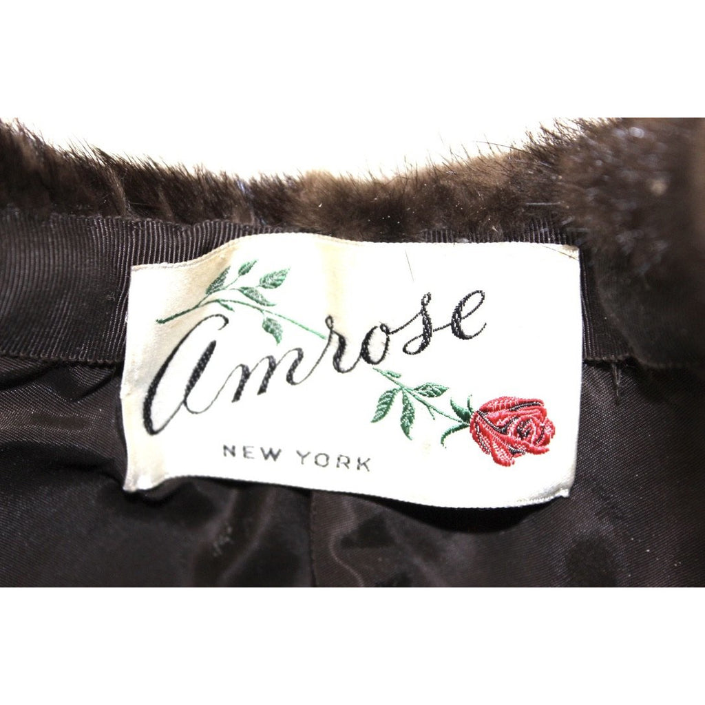 Vintage Mink Fur Hat Dark Brown Amrose New York 21 3/4" Cool Shape Near Mint 1960s Accessories The Best Vintage Clothing