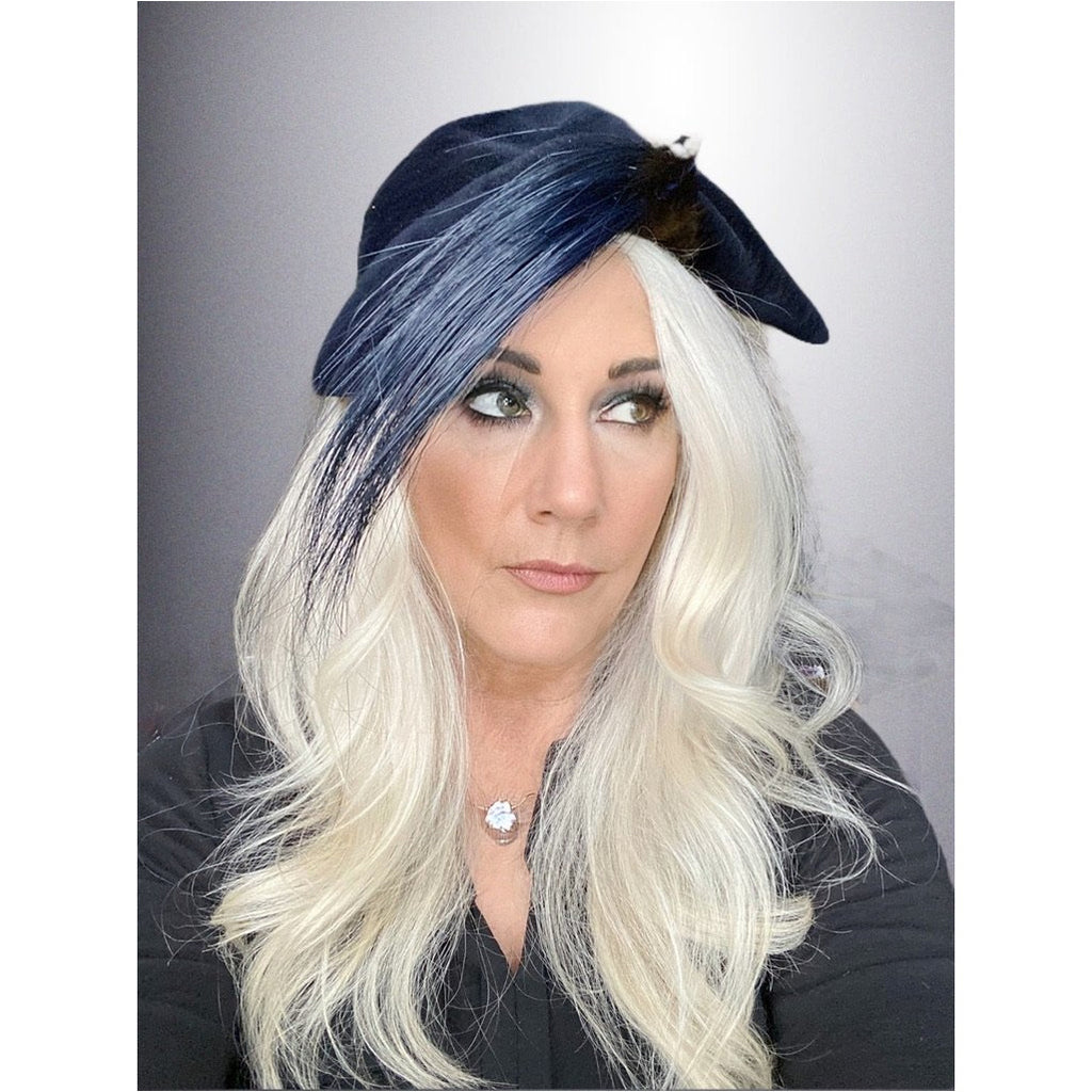 Vintage Ladies Hat Sweeping Feathers Reproduction Rose Valois Paris 1940s Hats,New Arrivals The Best Vintage Clothing