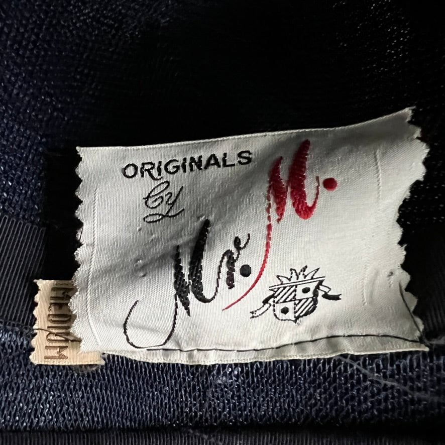 Vintage Womens Hat Mr. M Garden Party Blue Straw Huge Silk Roses 1950s O/S Hats The Best Vintage Clothing