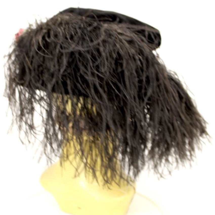 ANTIQUE 1910 Black Velvet & Feather Lady HAT Sibley Lindsay & Curr, Paris S/M Hats The Best Vintage Clothing