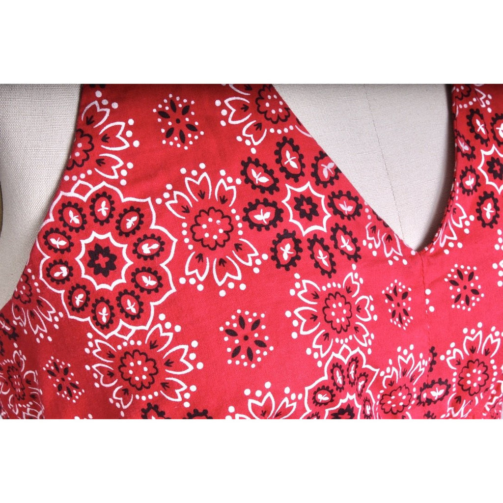 Vintage Halter Top Red Bandana Womens S/M 1970s top The Best Vintage Clothing