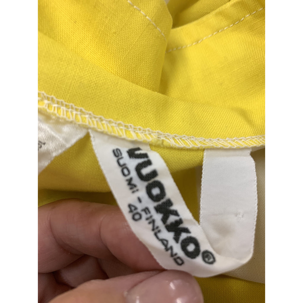 Vintage Vuokko Awning Stripe Gown, Iconic Style, Finnish Designer 1970s Yellow White marimekko The Best Vintage Clothing