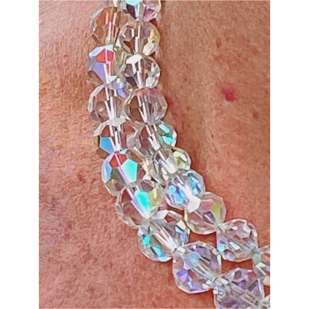 Vintage Aurora Borealis Rock Crystal Necklace Dbl Strand 1950S Jewelry The Best Vintage Clothing