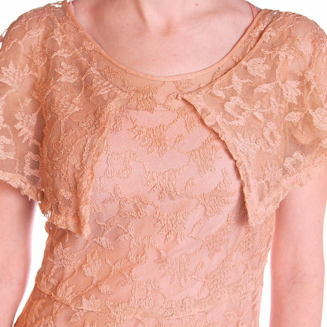 Vintage Dress Pale Peach Lace Garden Party Gown 1930's Small Cart2cart The Best Vintage Clothing