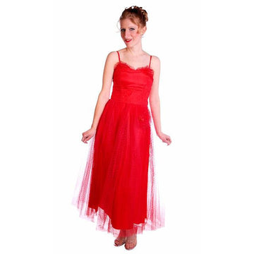 Vintage Dress Red Tulle Strapless Prom Gown w/ Rosettes Size 2-4 1950s - The Best Vintage Clothing
 - 1