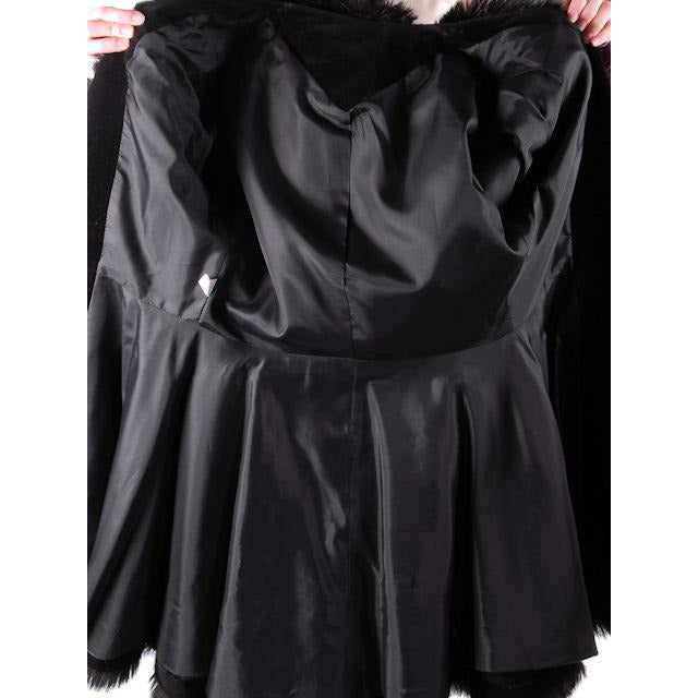 Vintage Black Velvet Zhivago Russian Faux Fur Trimmed Coat/Pants 1970S 27" Waist Cart2cart The Best Vintage Clothing