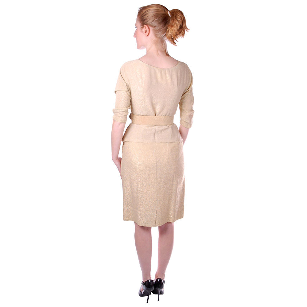 Vintage Womens Suit Gold Glitterati 3 Pc Suit Capri Pants 1950S 24" Waist VLV MCM Cart2cart The Best Vintage Clothing