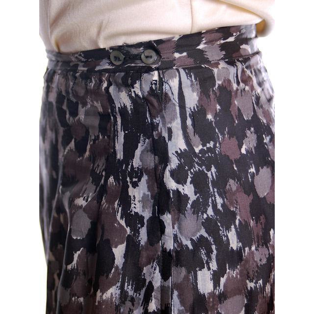 Vintage Black/Gray Printed Silk Slip Laros 1950S 23" Waist Pencil Skirt Women's Laros