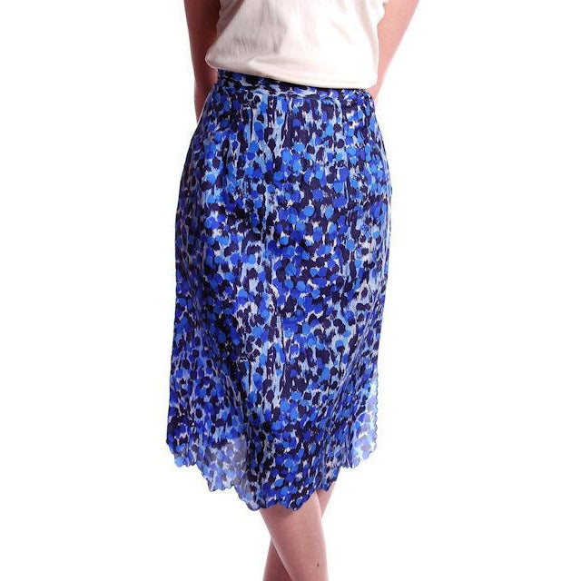 Vintage Blue Printed Silk Slip Laros 1950S 23" Waist Pencil Skirt - The Best Vintage Clothing
 - 1