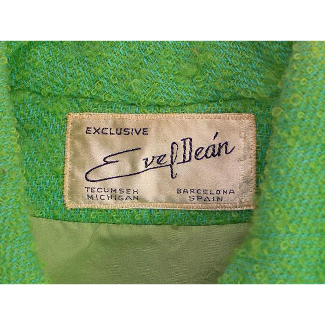 Vintage Ladies Spring Green/Turquoise Wool Boucle Suit Evel Dean 1960s 38-27-Free Women's,On Sale vendor-unknown