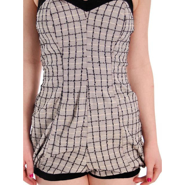 Vintage Swim Suit 1 PC Ladies Black Windowpane Bubble Bottom Sea Nymph 1940s 36 Women's,New Arrivals Sea Nymph