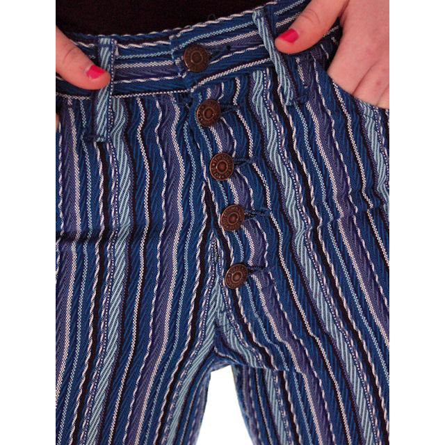 Vintage Levis Big E Blue Striped Button Fly Womens 29" Waist Late 1960s Women's,New Arrivals Levi's
