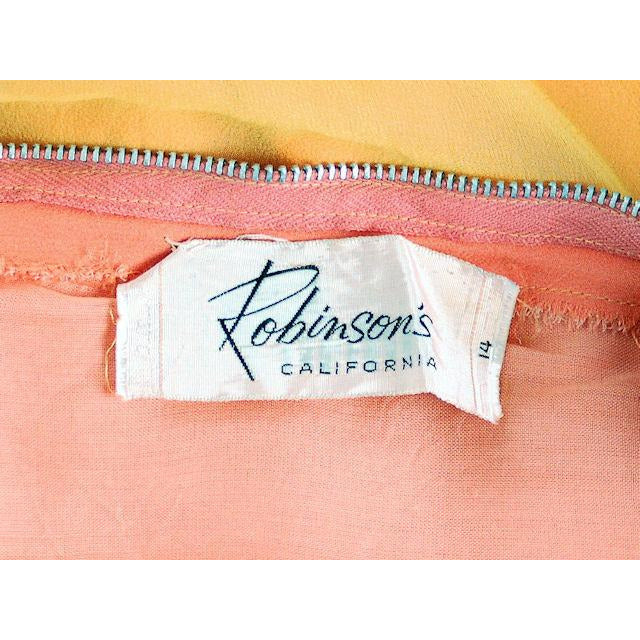 Vintage Yellow Silk Chiffon Maxi Evening Gown Modern Couture 1970s Small Women's,New Arrivals The Best Vintage Clothing