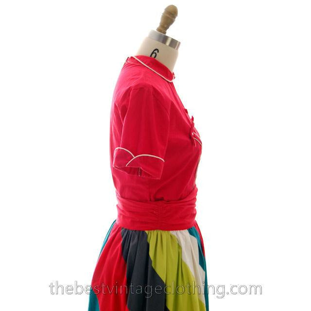 Vintage Cotton Blouse Cherry Red Empress Med 1950s Nice Details Women's,New Arrivals The Best Vintage Clothing