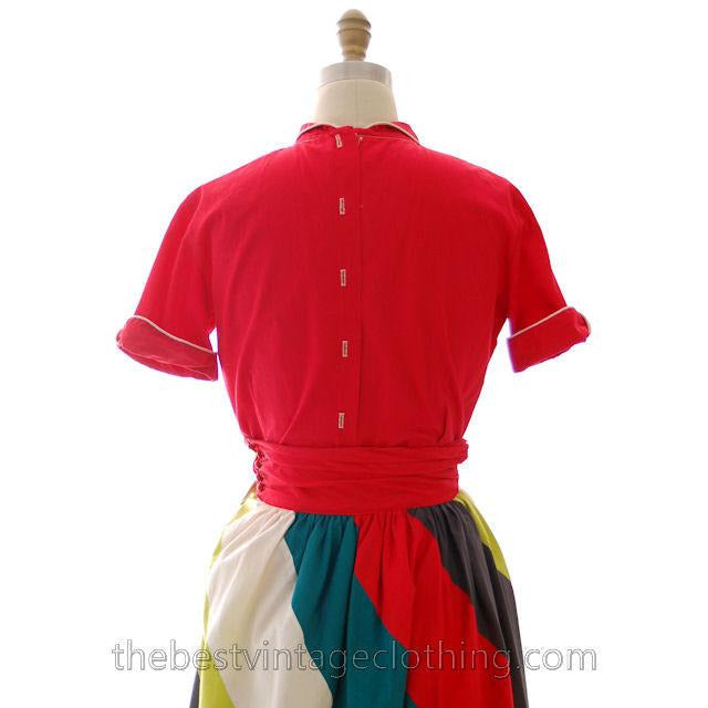 Vintage Cotton Blouse Cherry Red Empress Med 1950s Nice Details Women's,New Arrivals The Best Vintage Clothing