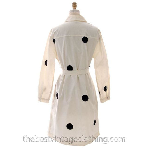 Vintage Vuokko Suomi Finland Black & White Polka Dot Dress 1970s 40 marimekko Vuokko