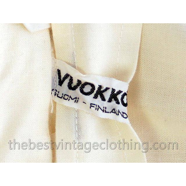 Vintage Vuokko Suomi Finland Black & White Polka Dot Dress 1970s 40 marimekko Vuokko