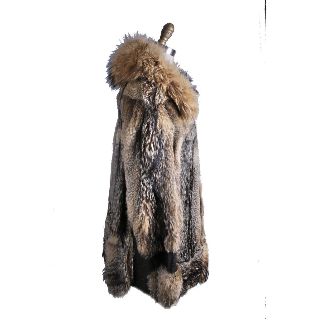 Mens Vintage 1970s Coyote Fur & Leather Parka Coat Jacket M/L Outrageous! The Best Vintage Clothing