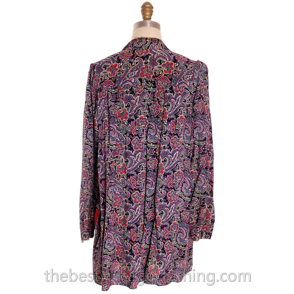 Womens Work Smock 1940s Rayon Printed Paisley Nice A Line M-L tops The Best Vintage Clothing