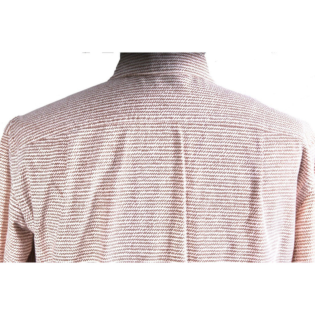 Vintage Vuokko Finnish Designer Shirt Brown & White Dash Stripes Sz 34 Late 1960s marimekko The Best Vintage Clothing