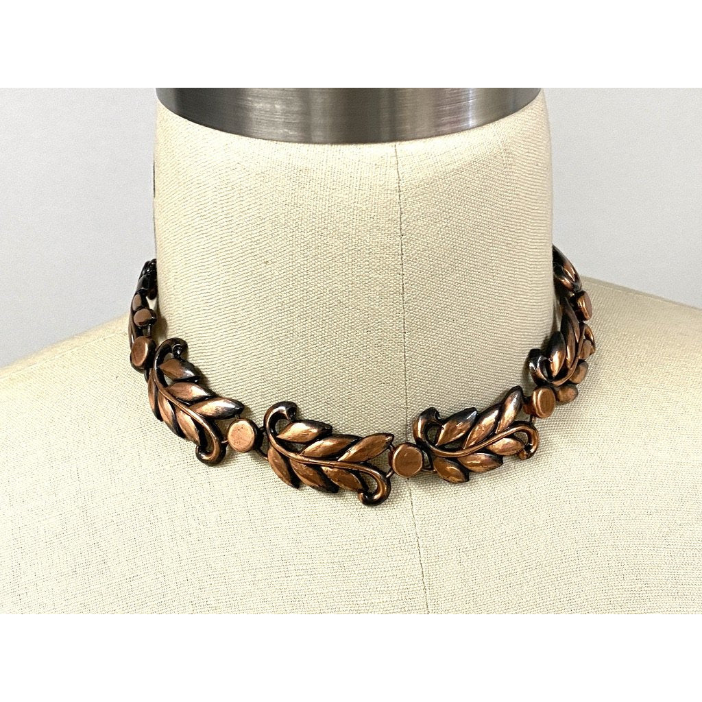Vintage MCM Modernist Copper Necklace Choker Unsigned 1950s Jewelry,New Arrivals The Best Vintage Clothing