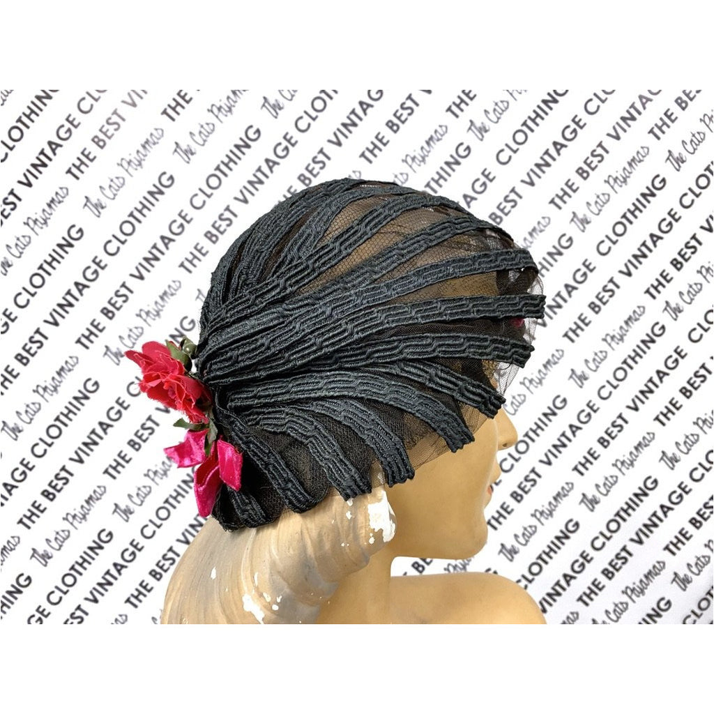 Lilly Dache Boutique Horsehair Straw Modified Cloche Hat 1930s/40s RARE Hats The Best Vintage Clothing