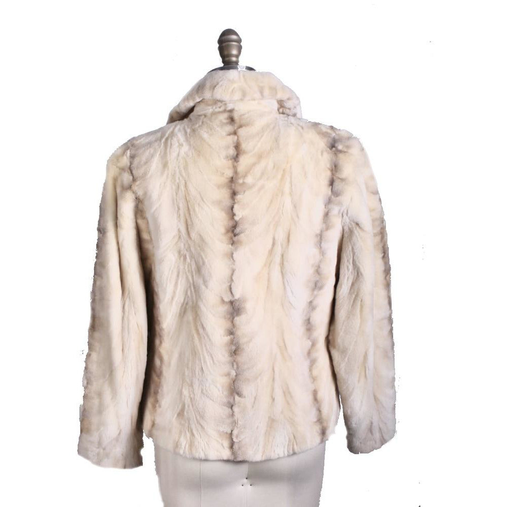 Mob Wife Vintage Chub Jacket Buttercream Colored Fur Short Sz S/M Creation Aphrodite coat The Best Vintage Clothing