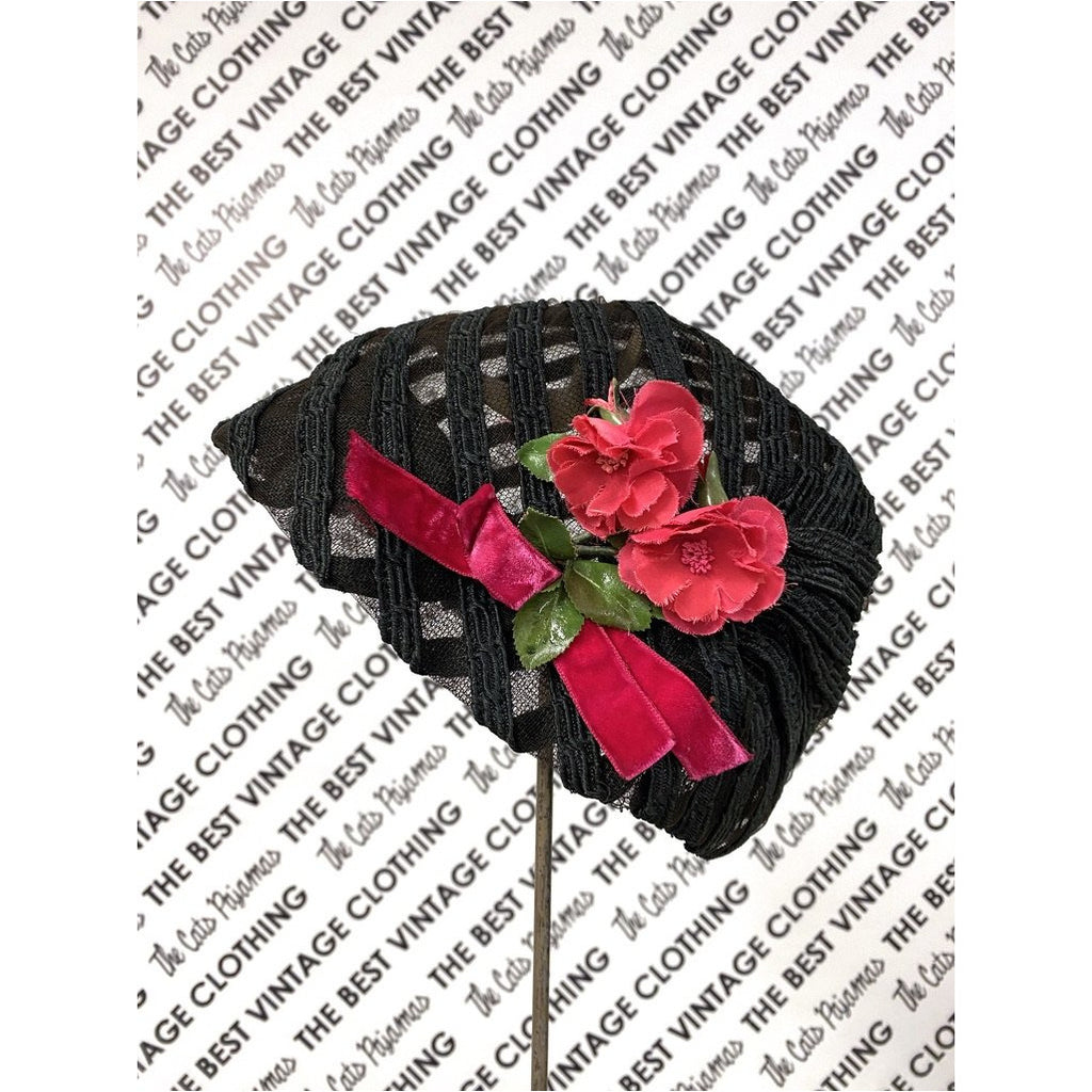 Lilly Dache Boutique Horsehair Straw Modified Cloche Hat 1930s/40s RARE Hats The Best Vintage Clothing