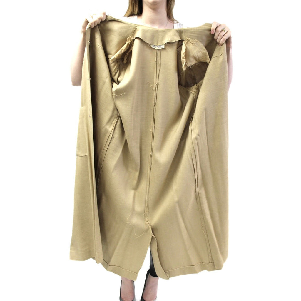 Vintage Jerry Gilden Spectator Linen Coat Dress Spring Button Front 1950s S/M Belt Back coat The Best Vintage Clothing