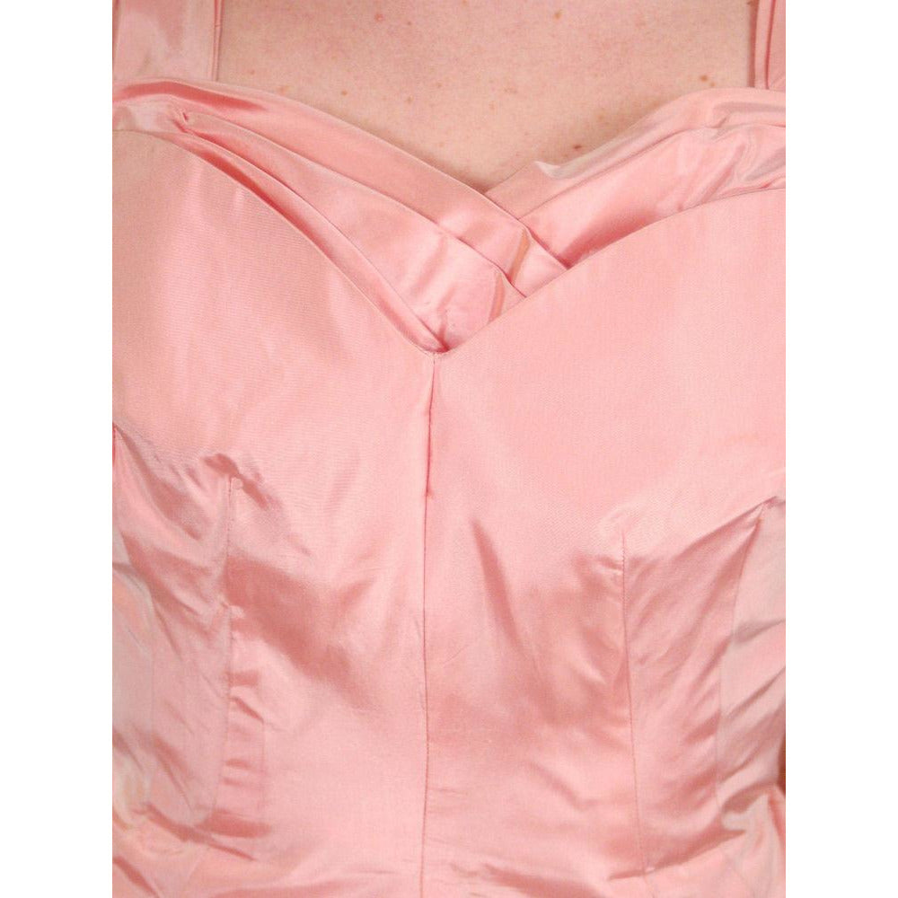 Vintage Pink Taffeta Evening Gown Mollie Stone 1950S 36-28-Free Cart2cart Mollie Stone