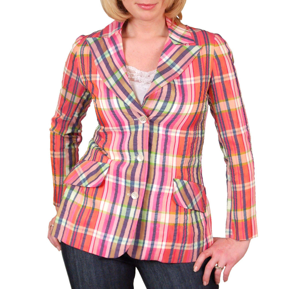 Vintage Womens Silk Seersucker Blazer T. Jones 1970S 34 Bust Cart2cart T. Jones
