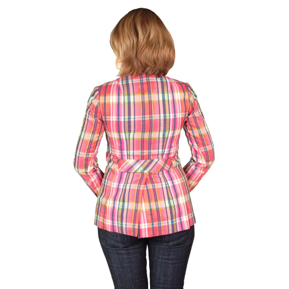 Vintage Womens Silk Seersucker Blazer T. Jones 1970S 34 Bust Cart2cart T. Jones