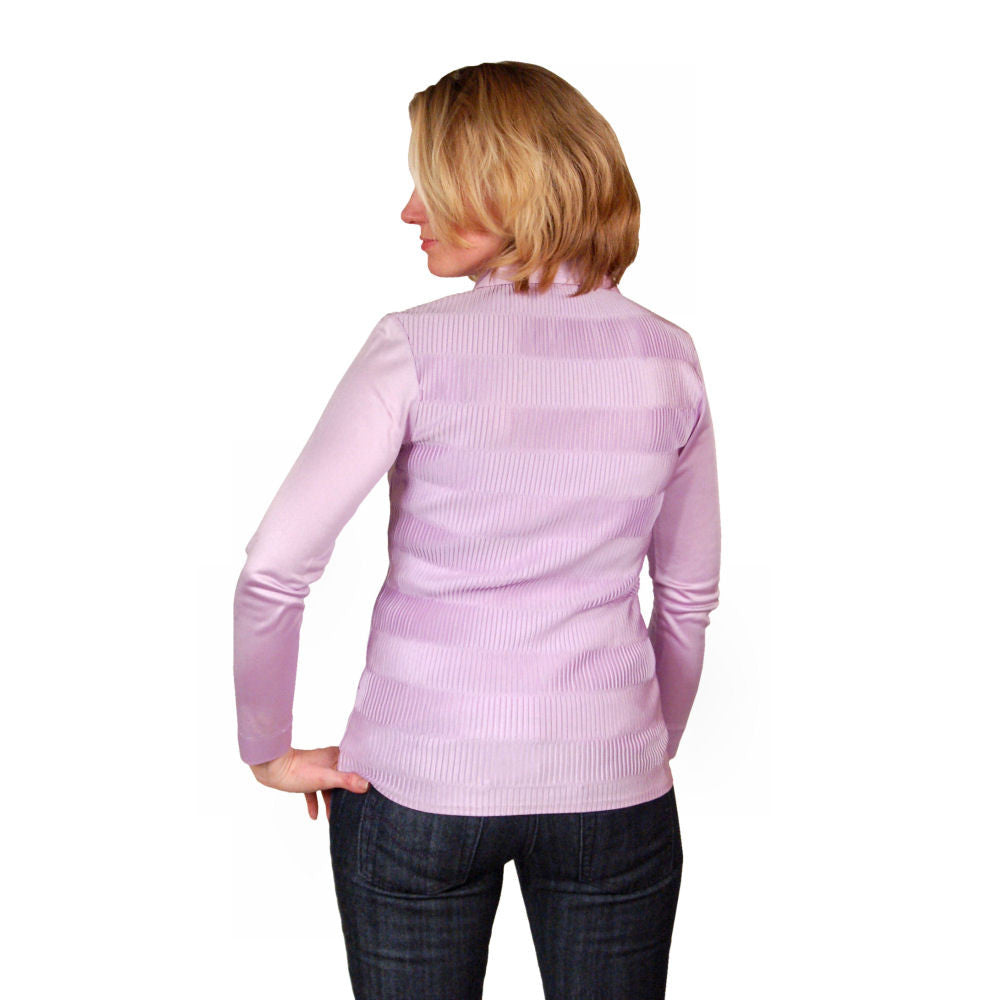 Vintage Kay Silver Knit Top Blouse Lilac Rib Knit Acetate 1970S S-M On Sale,Women's The Best Vintage Clothing