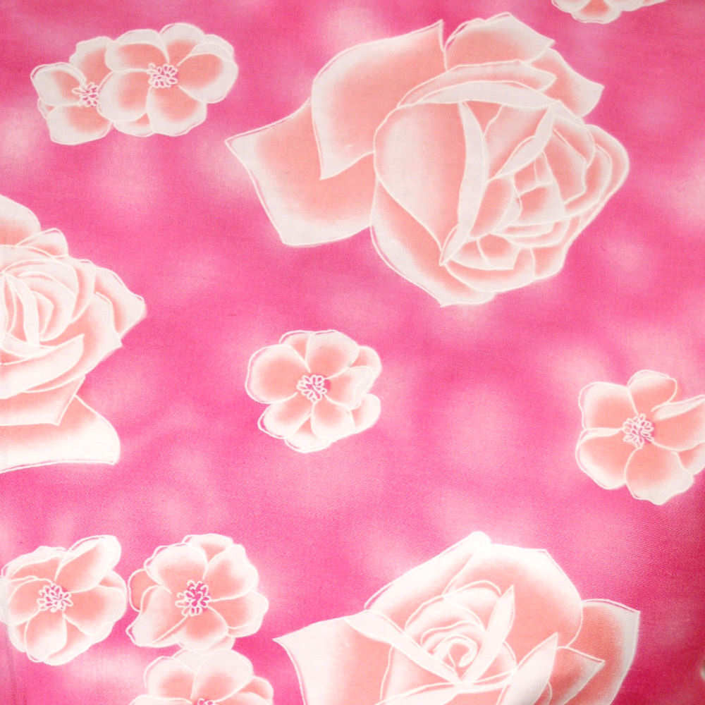 VTG 50s Hong Kong Pink Cotton Blouse Rose Print Scalloped Hem 39 Bust On Sale,Women's The Best Vintage Clothing