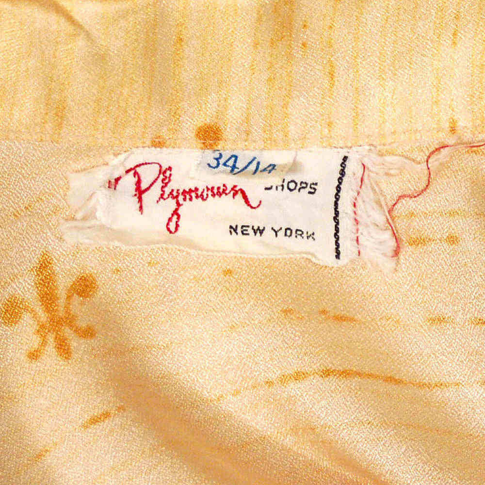 Vintage Blouse Acetate Fleur De Leis Print 1950S 40B Women's The Best Vintage Clothing