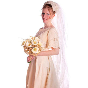 Vintage Wedding Veil Lace Headpiece 1950's 100" - The Best Vintage Clothing
 - 1