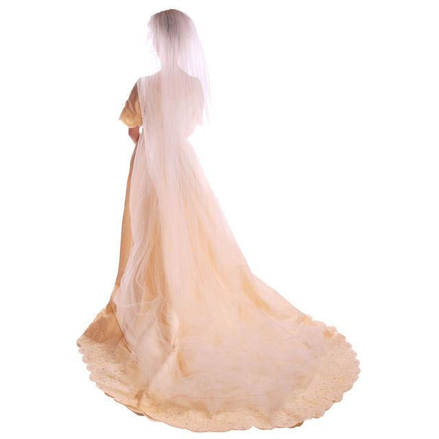 Vintage Wedding Veil Lace Headpiece 1950's 100" Cart2cart The Best Vintage Clothing