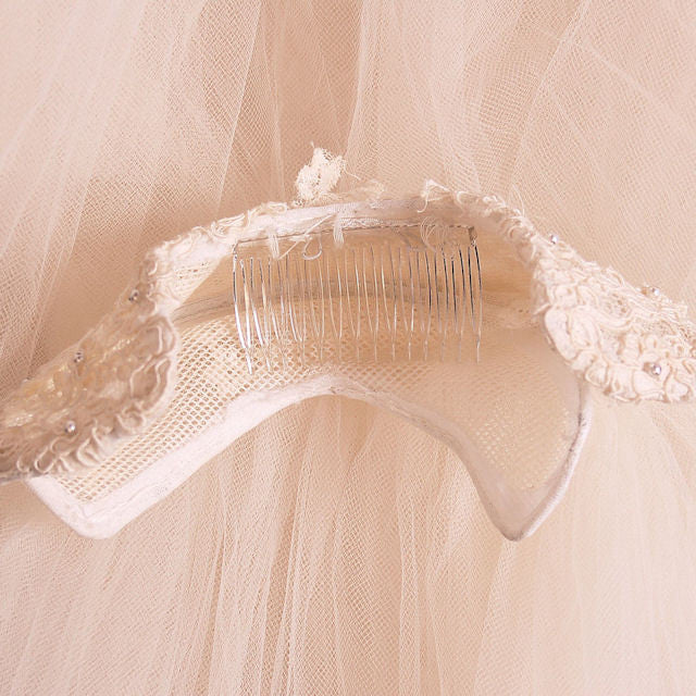 Vintage Wedding Veil Lace Headpiece 1950's 100" Cart2cart The Best Vintage Clothing