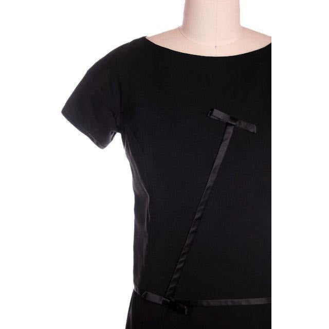 Fabulous James Galanos Vintage Designer Black Gab 2 pc Suit Custom Made 1957 Sz 4 Women's Galanos