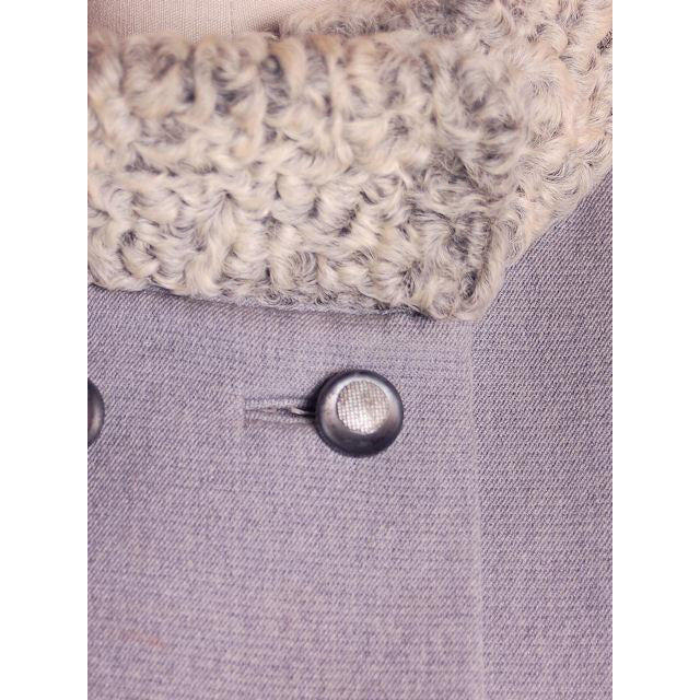 Vintage Gray Suit Silver Persian Lamb Stand Up Collar Late 1950s 39-26-38 Cart2cart The Best Vintage Clothing
