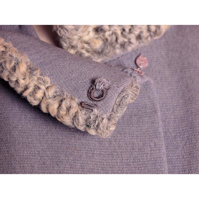 Vintage Gray Suit Silver Persian Lamb Stand Up Collar Late 1950s 39-26-38 Cart2cart The Best Vintage Clothing
