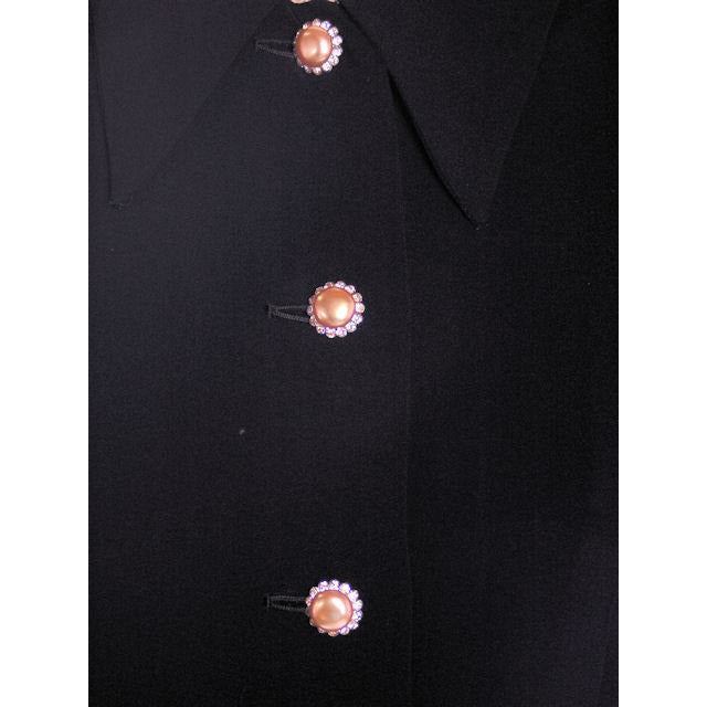 Vintage 2 PC Black Rayon Jacket & Dress w/Pleat Detail 1940s 35-26-38 Cart2cart Junior Guild