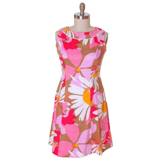 Vintage Cotton Hawaiian Print Sleeveless Dress 1960s 38-33-42 - The Best Vintage Clothing
 - 1