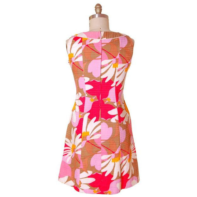 Vintage Cotton Hawaiian Print Sleeveless Dress 1960s 38-33-42 Ceeb of Miami Women's The Best Vintage Clothing