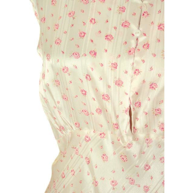 Vintage Nightgown Rayon Satin Bias Cut Pink Roses 1930s XL 52-40-48 Women's,New Arrivals The Best Vintage Clothing