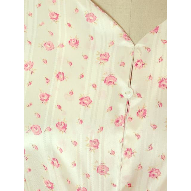 Vintage Nightgown Rayon Satin Bias Cut Pink Roses 1930s XL 52-40-48 Women's,New Arrivals The Best Vintage Clothing