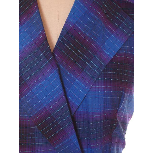Vintage Blue Cotton Plaid Ombre Day Dress 1950s 40-32-42 Women's The Best Vintage Clothing