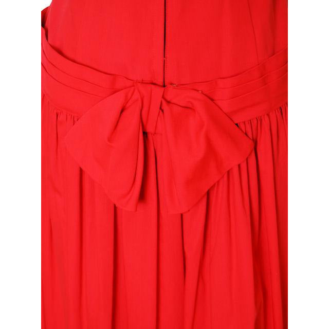 VTG 1950s Red Cotton Dropped Waist Princess Dress Full Skirt Rockabilly M Women's,New Arrivals The Best Vintage Clothing