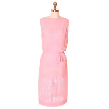 Vintage Pink Organza Horizontal Pleated Dress R&K Original 1950s 37-27-37 - The Best Vintage Clothing
 - 1